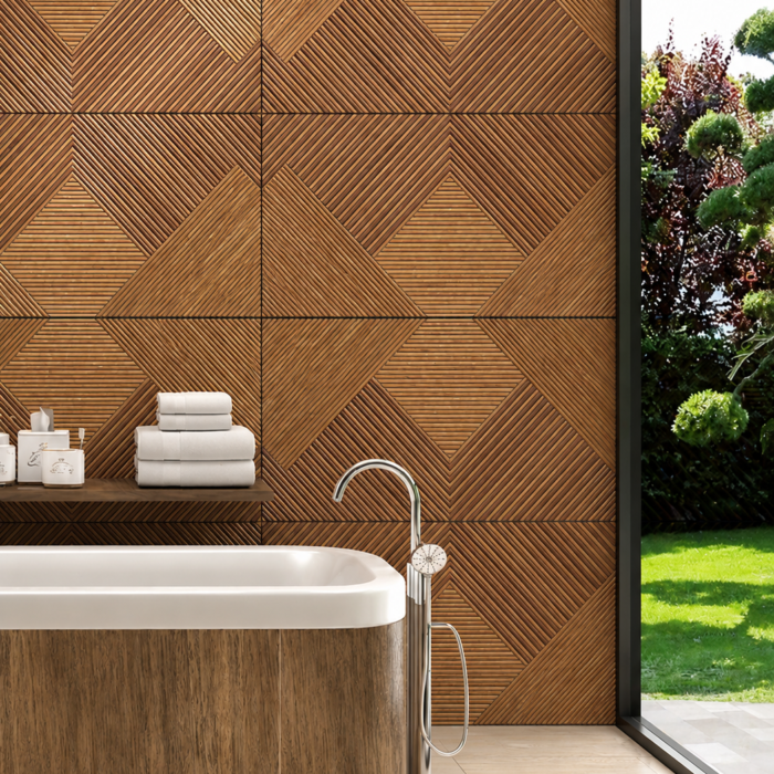 Chevron Timber Geometric 3D Tile