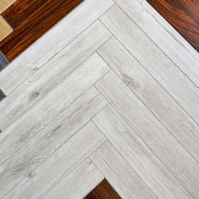 Arctic Ash Chevron Flooring