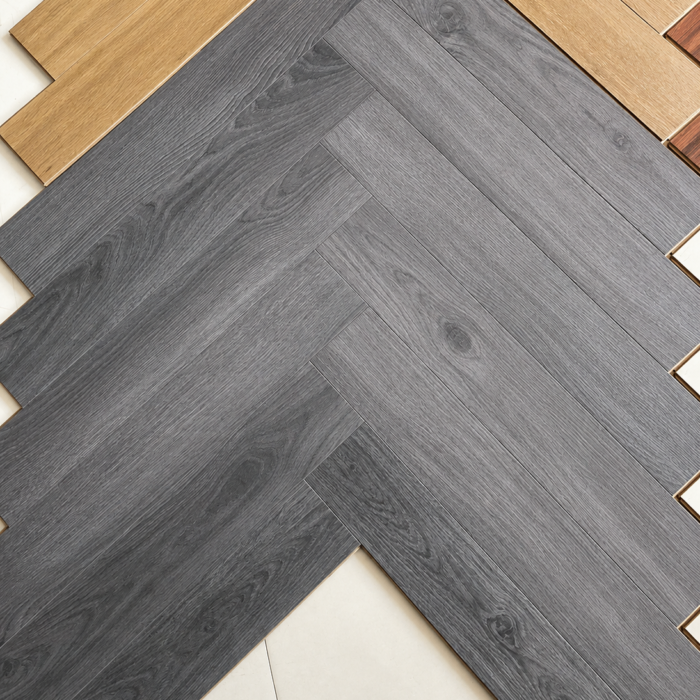 Silver Ash Chevron Wood Look Luxury Flooring