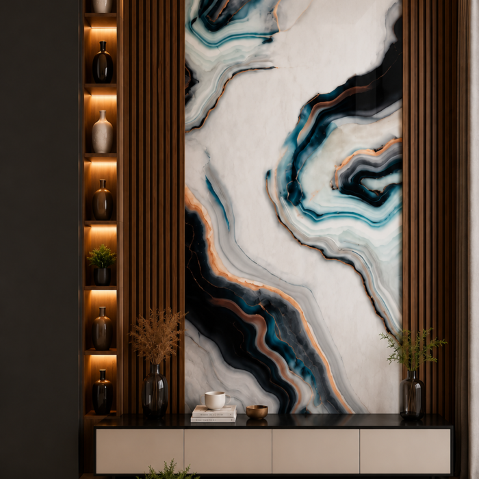 Luxury Ocean Agate UV PVC Marble Sheet