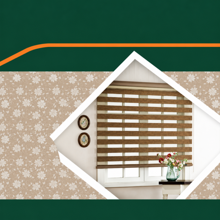 Walnut Harmony Zebra Window Blinds