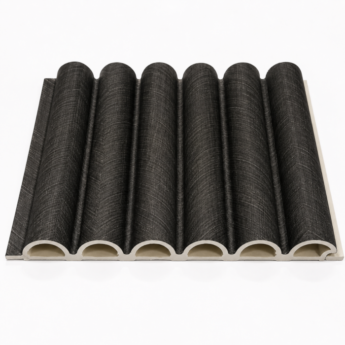 Premium Black Linen Fluted PVC Wall Panel