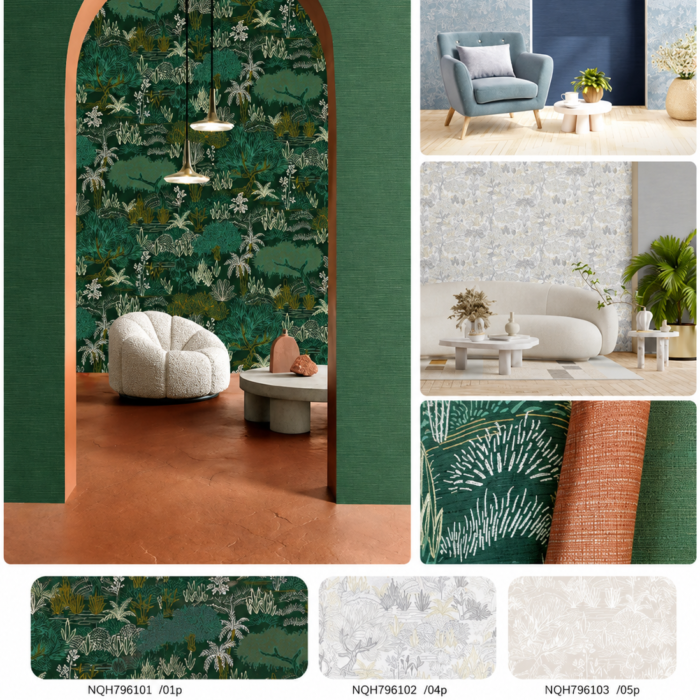 Luxury Tropical Botanical Wallpaper – Green Nature Leaf Designer Wall Covering
