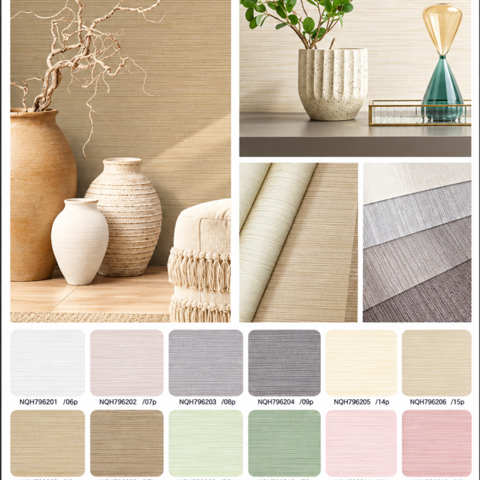 Premium Linen Texture Wallpaper – Modern Horizontal Fabric Effect Wall Covering