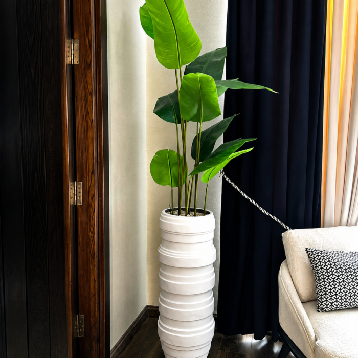 Luxury Artificial Bird of Paradise Plant in White Planter