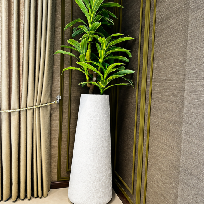 Luxury Artificial Dracaena Plant in White Planter