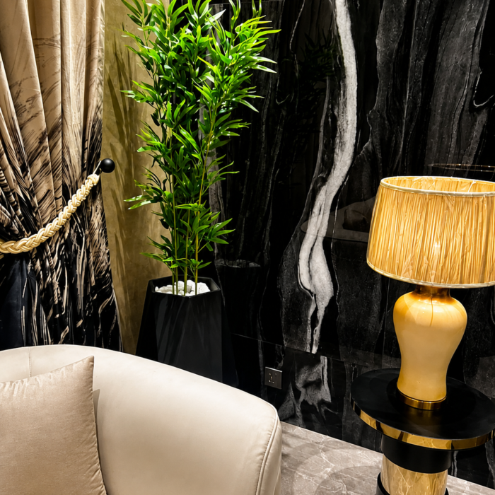 Luxury Artificial Bamboo Plant with Black Planter