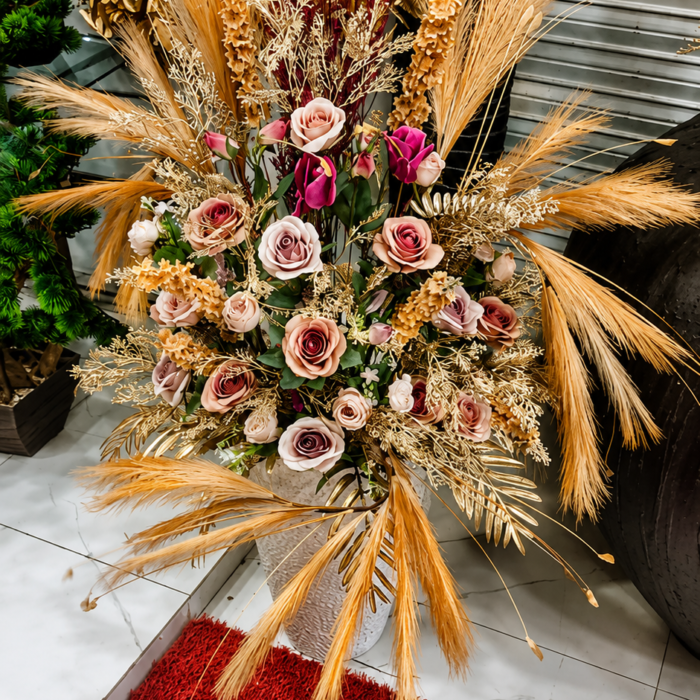 Luxury Artificial Floral Arrangement with Pampas Grass