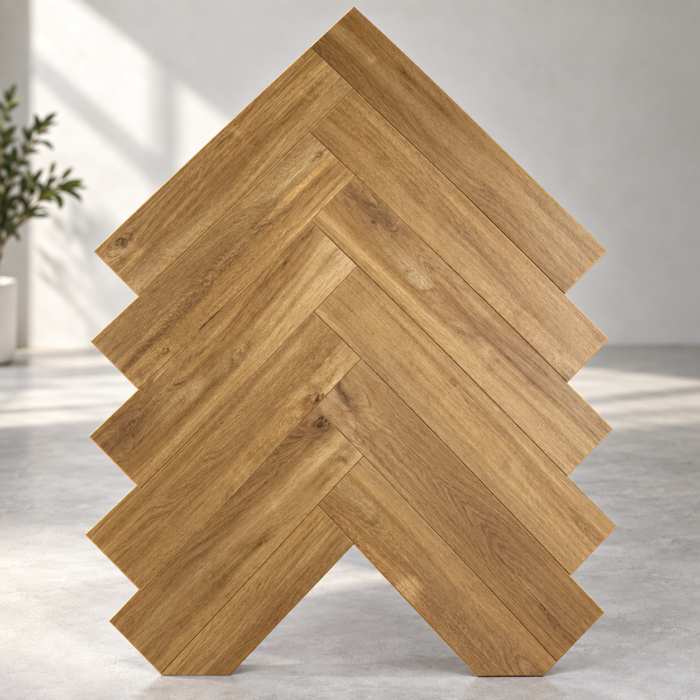 Natural Oak Herringbone Wooden Flooring 7406