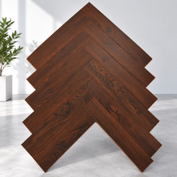 Rich Walnut Herringbone Wooden Flooring 7402