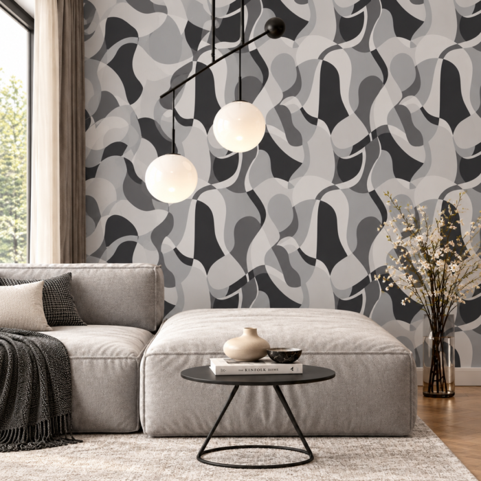 Grey Abstract Geometric Wallpaper | NQH796501