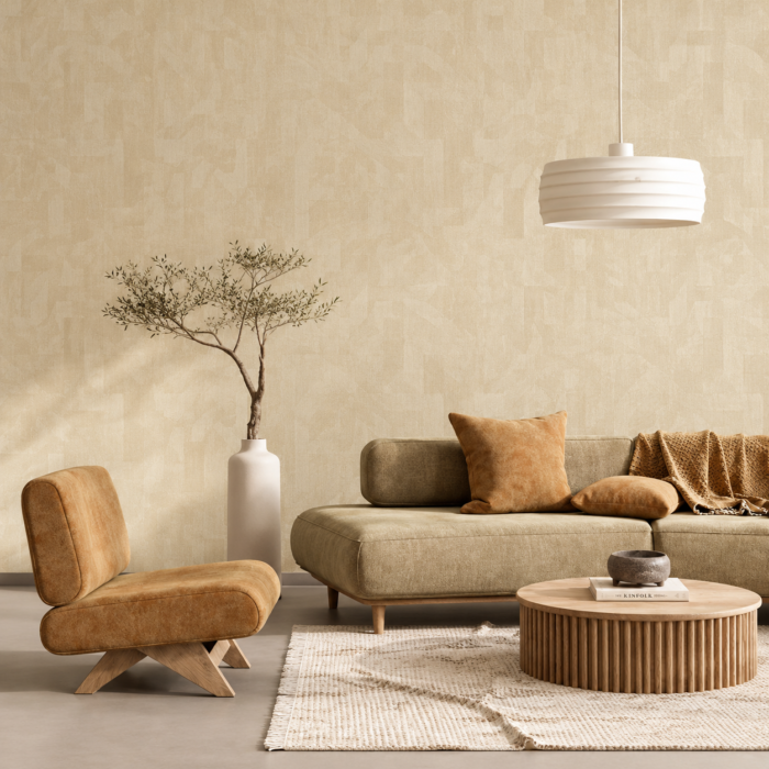 Cream Abstract Textured Wallpaper | NQH777008